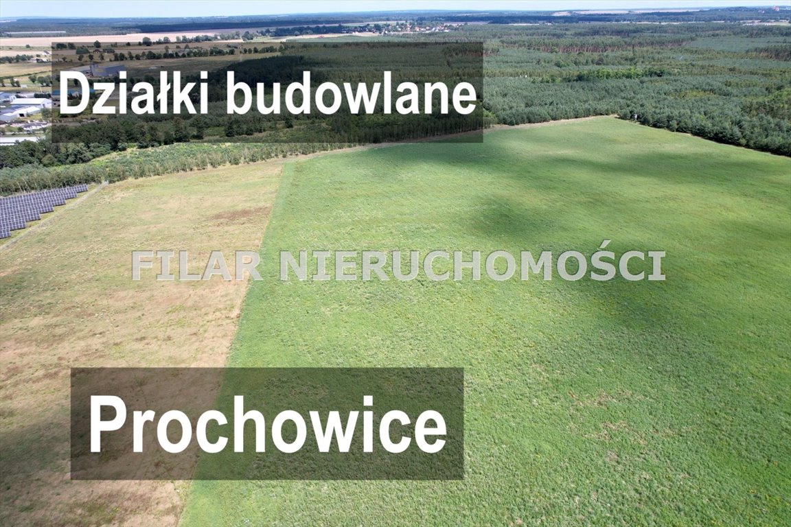 Działki budowlane w Prochowicach, 10 ar, las, media Prochowice  1 000m2 Foto 1