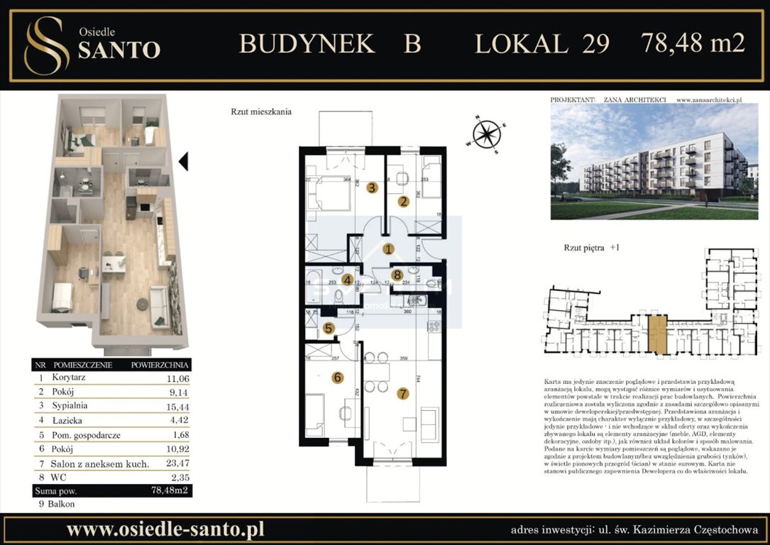 Mieszkanie czteropokojowe  na sprzedaż Częstochowa, Podjasnogórska  78m2 Foto 2