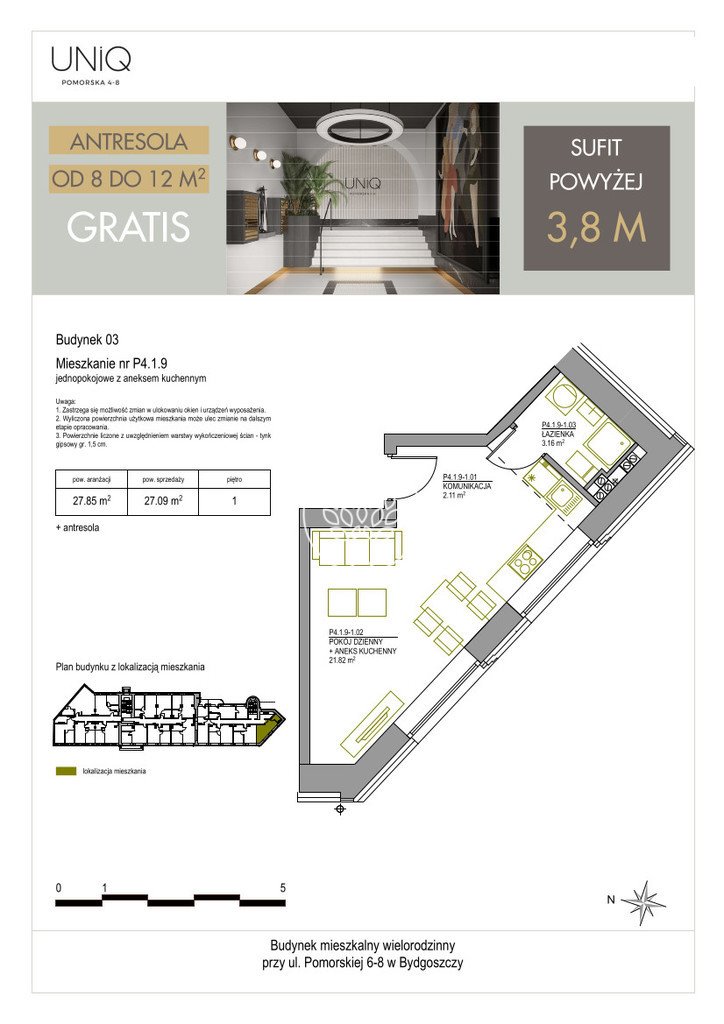 Przestronne 36,68 m² w centrum Bydgoszczy z potencjałem Bydgoszcz, Centrum, Pomorska  37m2 Foto 1