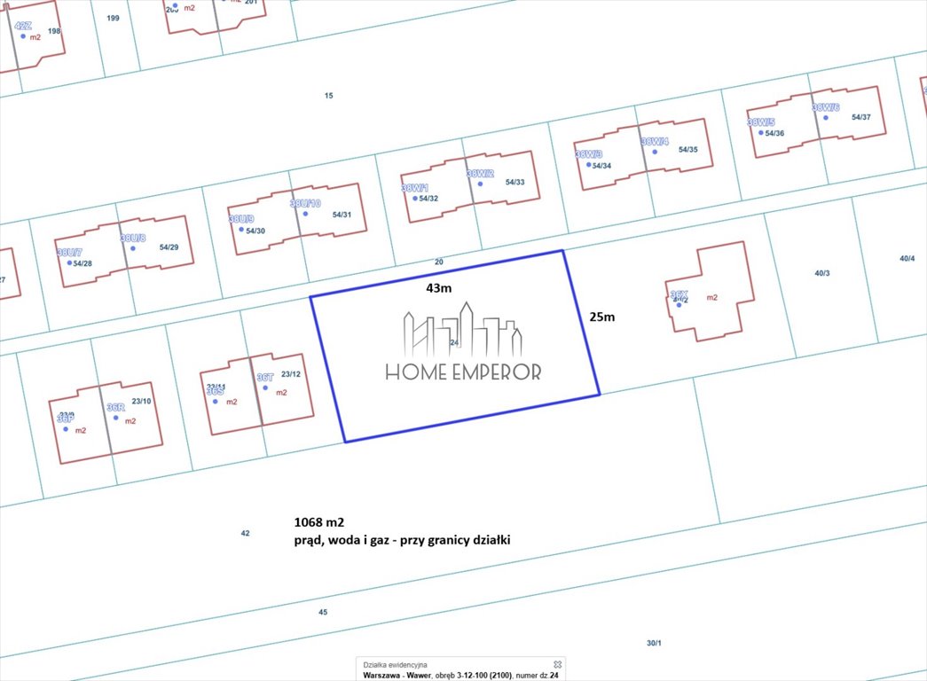 Działka pod zabudowę jednorodzinną z mediami przy granicy Warszawa, Wawer, Falenica, Wał Miedzeszyński  1 064m2 Foto 1