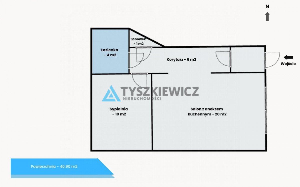 Mieszkanie dwupokojowe na sprzedaż Starogard Gdański, Lubichowska  41m2 Foto 7