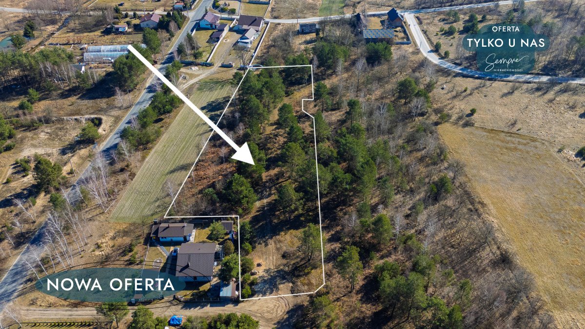 Działka 4921 m² z drogą i mediami, pod zabudowę lub inwestycję Szczerców  4 921m2 Foto 1