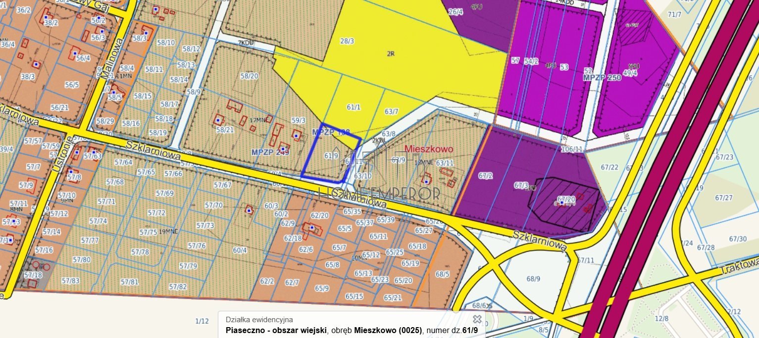 Działka budowlana na sprzedaż Mieszkowo, Szklarniowa  3 444m2 Foto 1