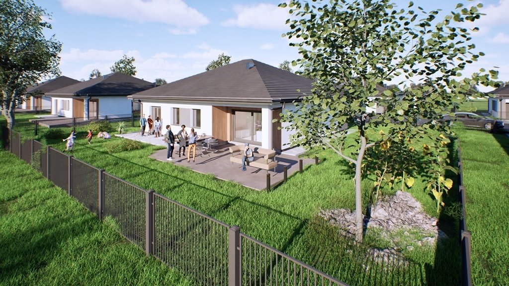 Dom wolnostojący w stanie surowym z elewacją i roletami Pogwizdów  144m2 Foto 1