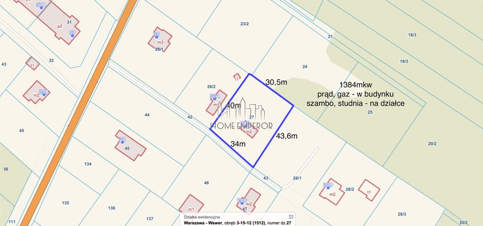 Działka budowlana na sprzedaż Warszawa, Wawer, Aleksandrów, ks. Sylwestra Szulczyka  1 386m2 Foto 1