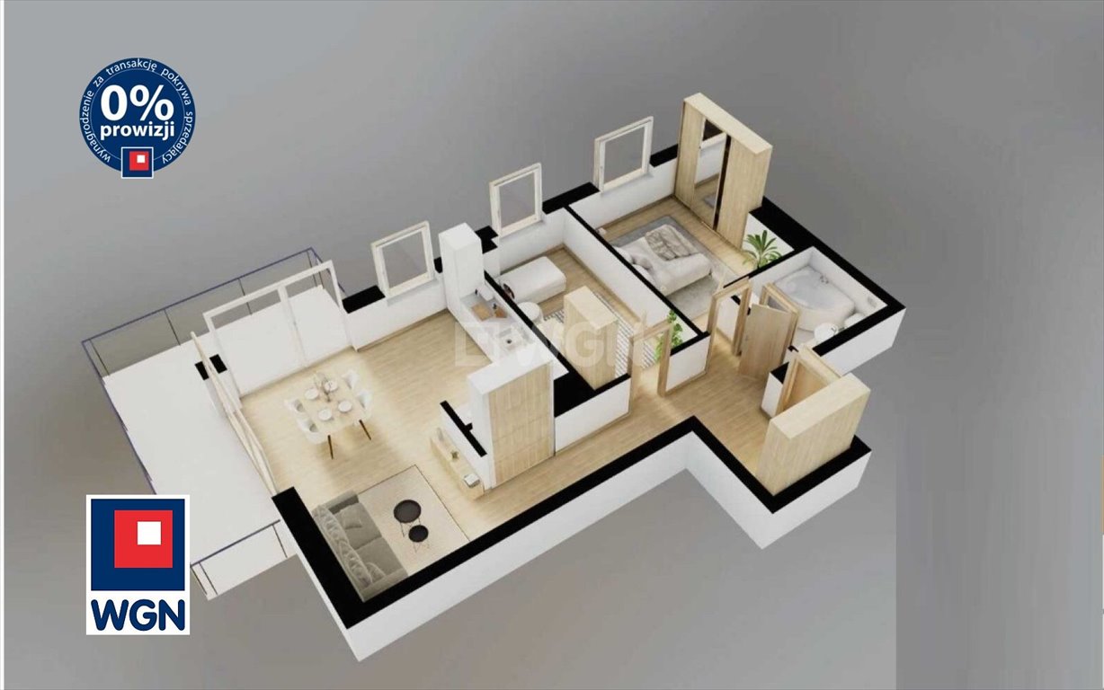 Mieszkanie trzypokojowe na sprzedaż Piotrków Trybunalski, Park Belzacki  68m2 Foto 1