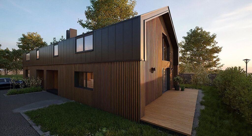 Nowoczesny dom bliźniak z wysokim standardem i blisko jeziora Morzyczyn, Szmaragdowa  156m2 Foto 1