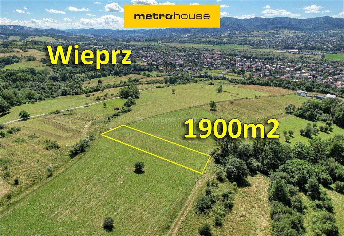 Sprzedam działkę z panoramicznym widokiem na Beskid 19 arów Wieprz, Zielone wzgórza  1 900m2 Foto 1