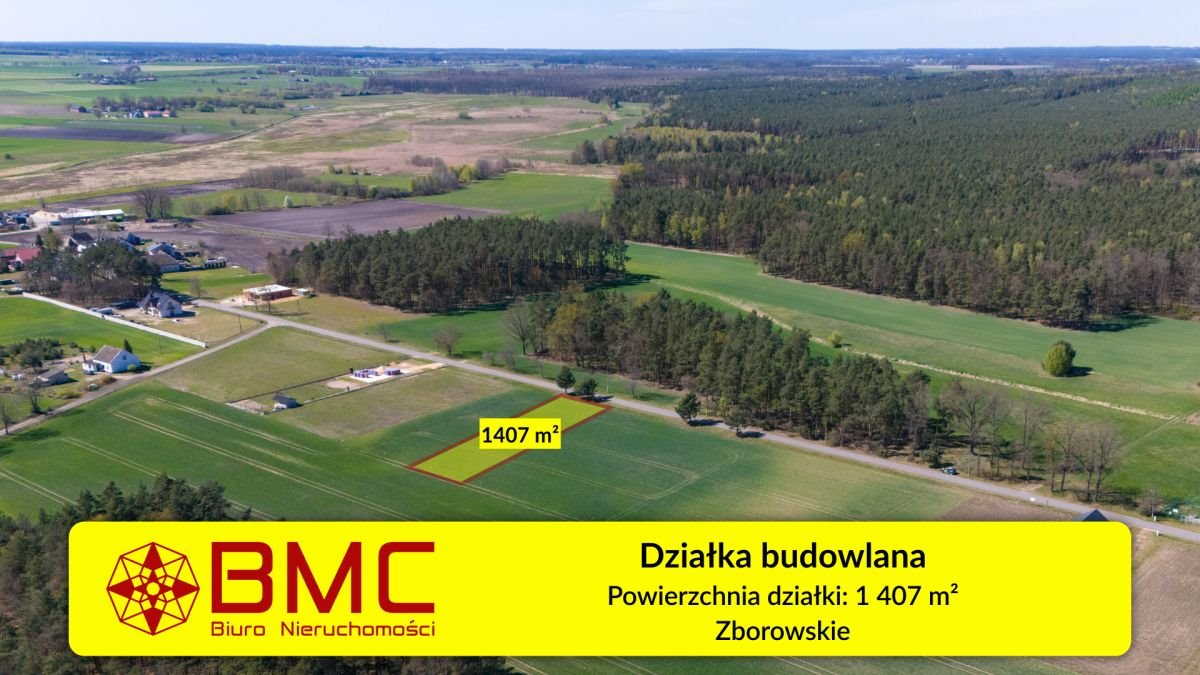 Polecam działkę 1407 m² w Zborowskim z mediami w drodze Zborowskie, Dolna  1 407m2 Foto 1