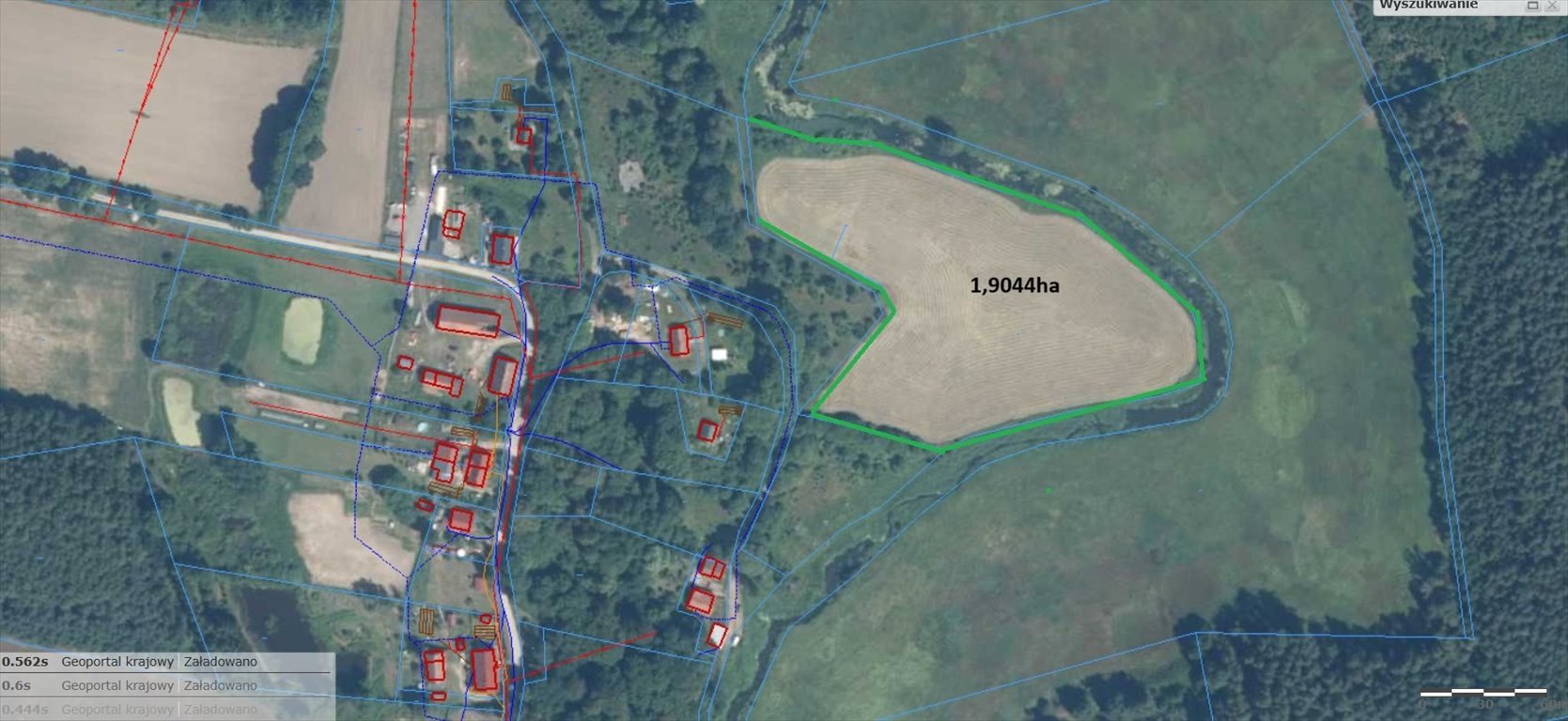 Działka rolna 1,9 ha nad rzeką Stara Łyna zapraszam Kajny  19 044m2 Foto 1