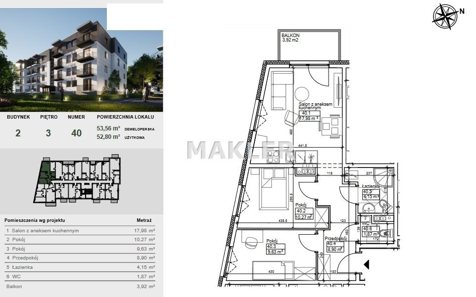 Mieszkanie trzypokojowe na sprzedaż Bydgoszcz, Szwederowo  53m2 Foto 6