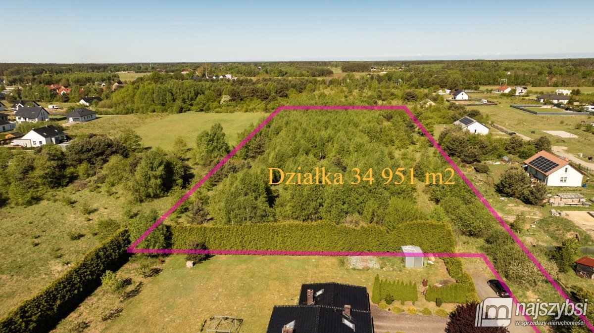 Działka pod zabudowę w Białuniu, 35 tys. m², media w drodze Białuń, wieś  34 951m2 Foto 1