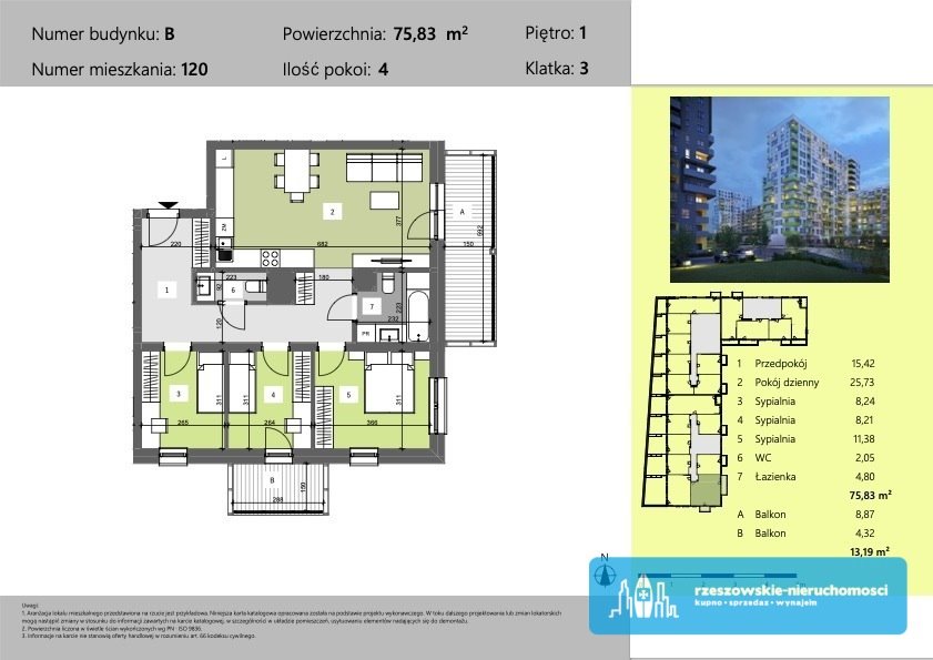 Mieszkanie czteropokojowe  na sprzedaż Rzeszów, Dworzysko, Technologiczna  76m2 Foto 2