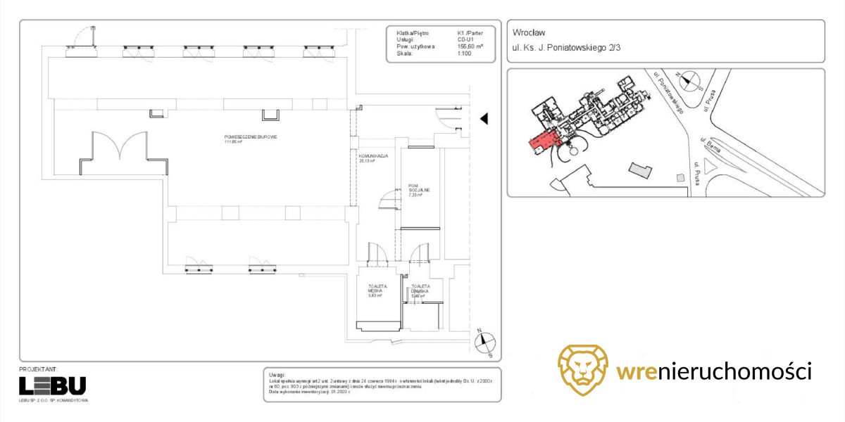 Lokal użytkowy na sprzedaż Wrocław, Nadodrze, ks. Józefa Poniatowskiego  156m2 Foto 2