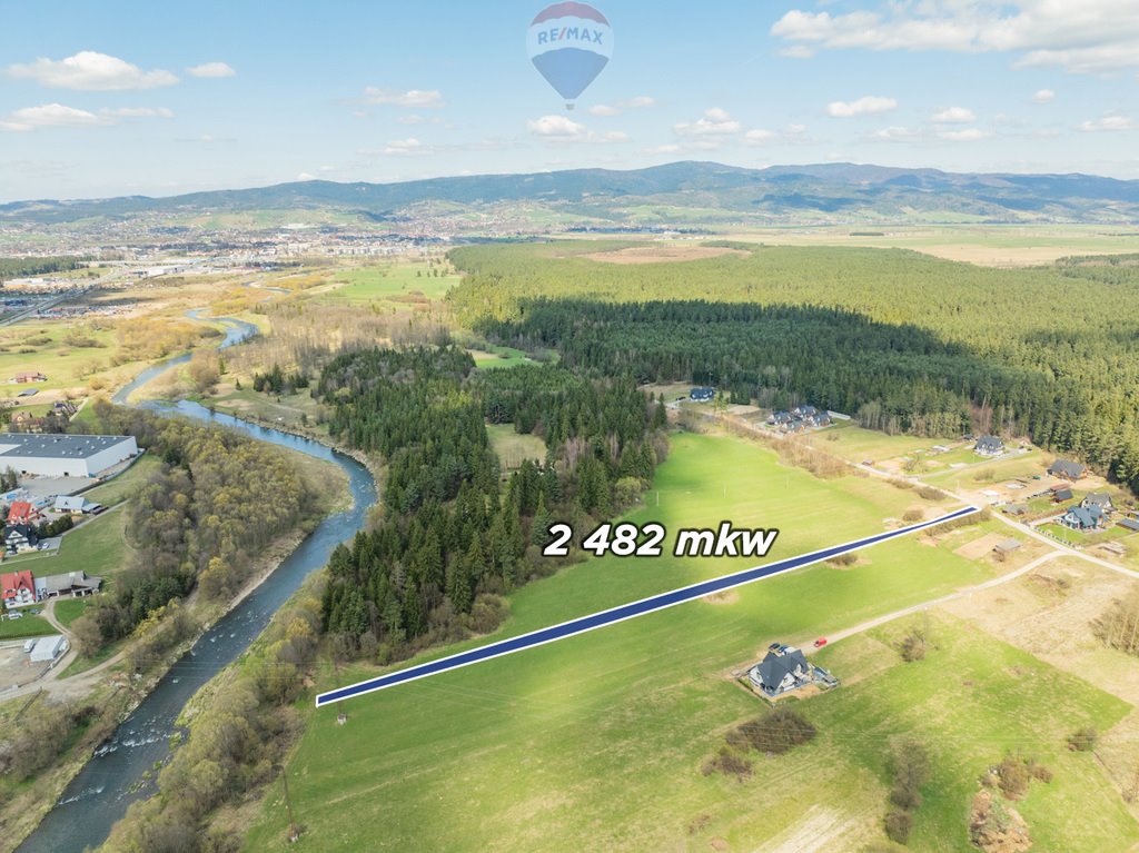 Działka rolna Szaflary 2 482 m² przy drodze asfaltowej Szaflary, Polna  2 482m2 Foto 1