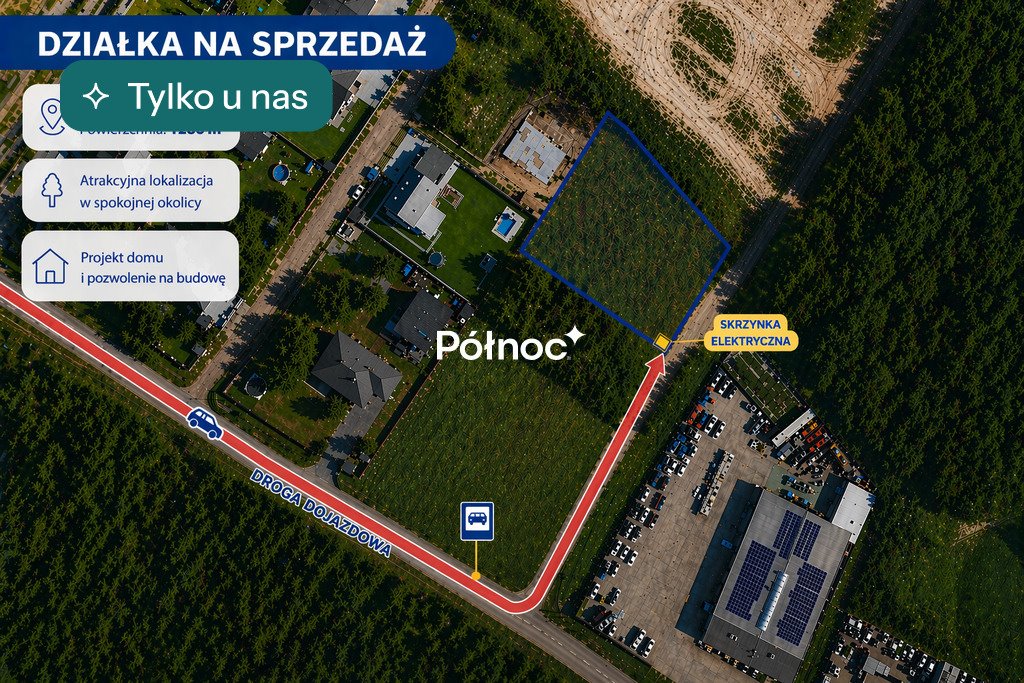 Zapraszam do obejrzenia działki z pozwoleniem i projektem domu w Ignatkach Ignatki, Spokojna  1 286m2 Foto 1