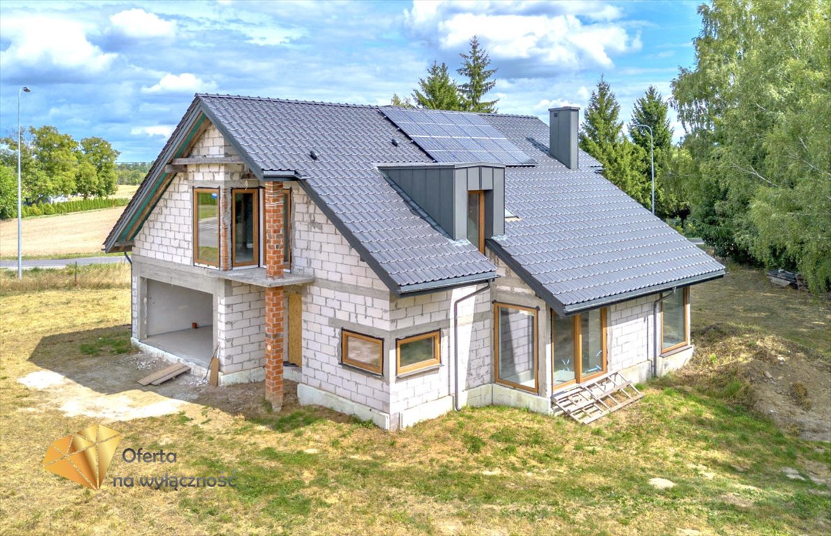 Nowoczesny dom w stanie surowym zamkniętym z dużą działką Motycz  178m2 Foto 1