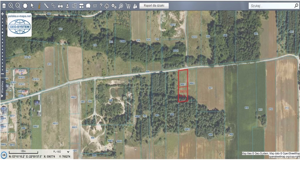 Działka z pozwoleniem na budowę i lasem w Żółtkach Żółtki  1 500m2 Foto 1