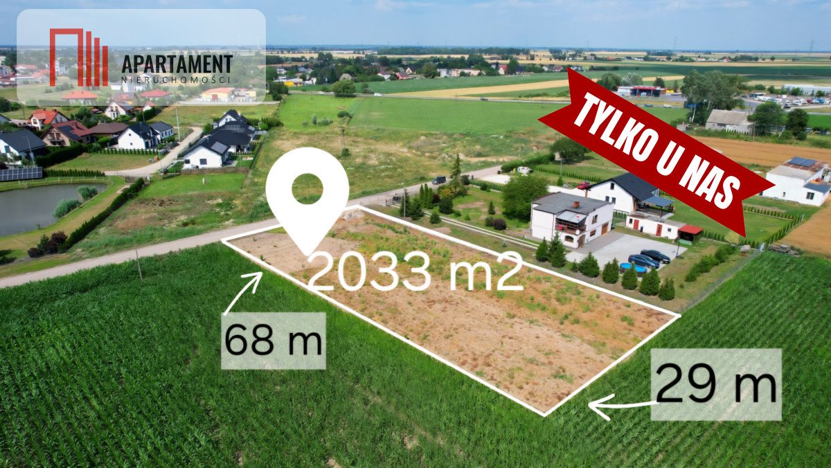 Działka pod zabudowę jednorodzinną w Mierzwinie, 2033 m² Mierzwin  2 033m2 Foto 1