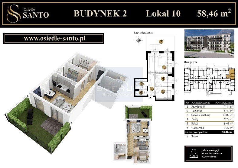 Mieszkanie trzypokojowe na sprzedaż Częstochowa, Śródmieście  57m2 Foto 2