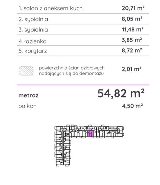 Mieszkanie trzypokojowe na sprzedaż Poznań, Żegrze, Wagrowska  55m2 Foto 5