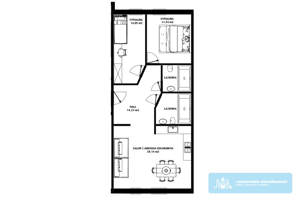 Mieszkanie trzypokojowe na sprzedaż Rzeszów, Architektów  76m2 Foto 12