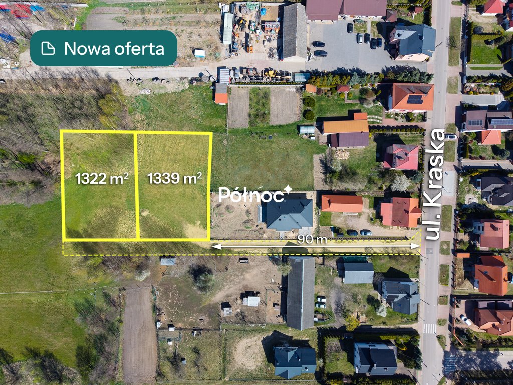 Zapraszam do zakupu działek pod dom w Łomży przy Kraska 1339 m² Łomża, Kraska  1 339m2 Foto 1