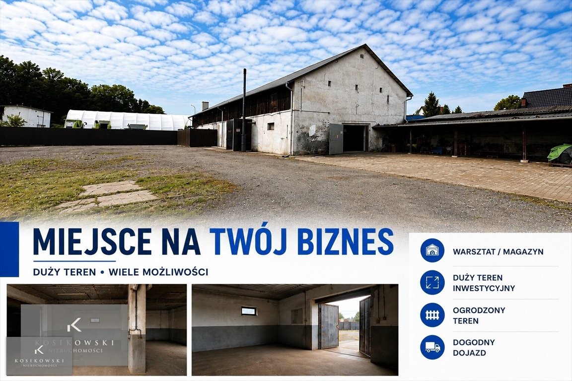 Zapraszam do obejrzenia terenu z magazynem i warsztatem 216 m² Dębnik  216m2 Foto 1