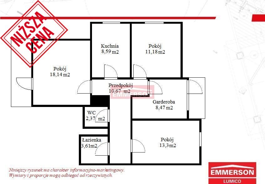 Mieszkanie czteropokojowe  na sprzedaż Kraków, Nowa Huta, Osiedle Oświecenia  79m2 Foto 18