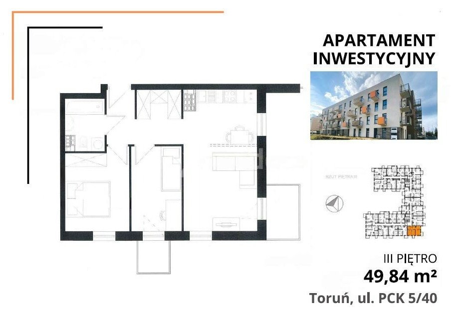 Mieszkanie trzypokojowe na sprzedaż Toruń, Polskiego Czerwonego Krzyża  50m2 Foto 10