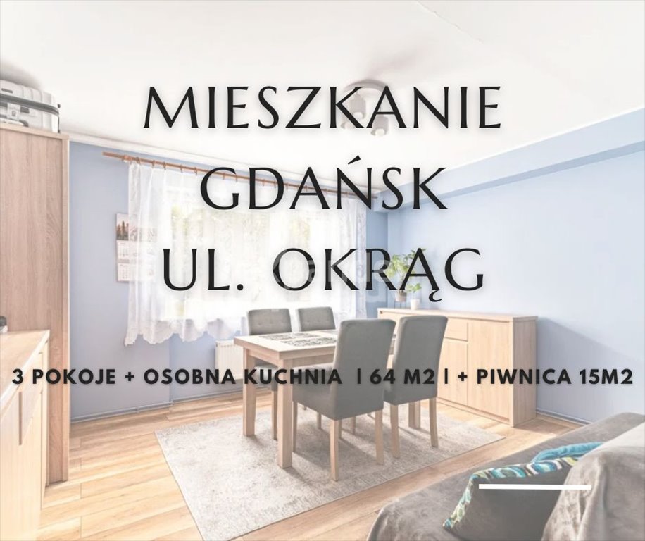 Mieszkanie trzypokojowe na sprzedaż Gdańsk, Młyniska, Okrąg  64m2 Foto 1