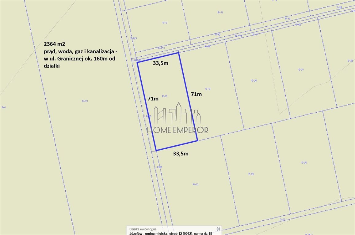Działka budowlana na sprzedaż Józefów, Graniczna  2 364m2 Foto 1