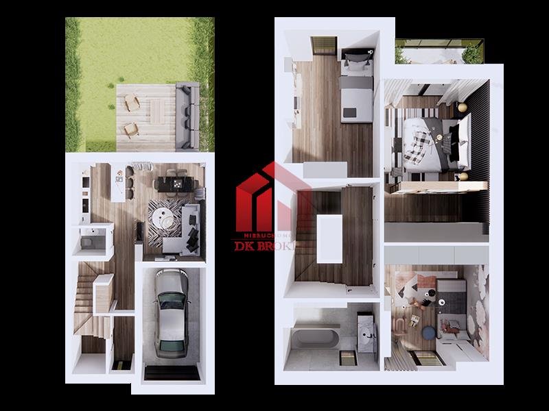 Do sprzedania przestronny dwupoziomowy apartament 106 m² z garażem Nagawczyna  106m2 Foto 1