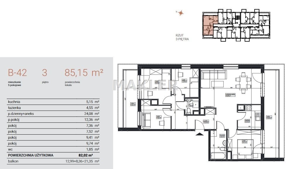 Mieszkanie na sprzedaż Bydgoszcz, Czyżkówko  85m2 Foto 8