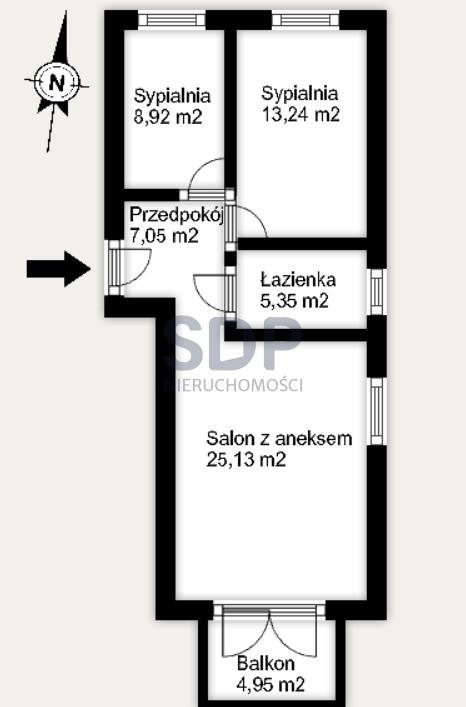 Mieszkanie trzypokojowe na sprzedaż Wrocław, Psie Pole, Lipa Piotrowska, Kominiarska  60m2 Foto 6