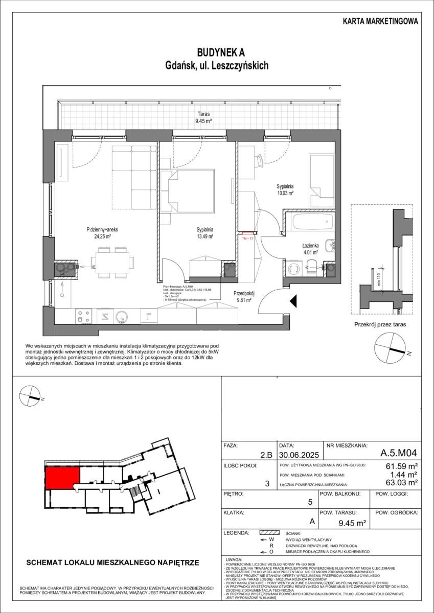 Nowoczesny 3-pokojowy apartament z tarasem i widokiem na zieleń Gdańsk, Zaspa, Leszczyńskich  62m2 Foto 1