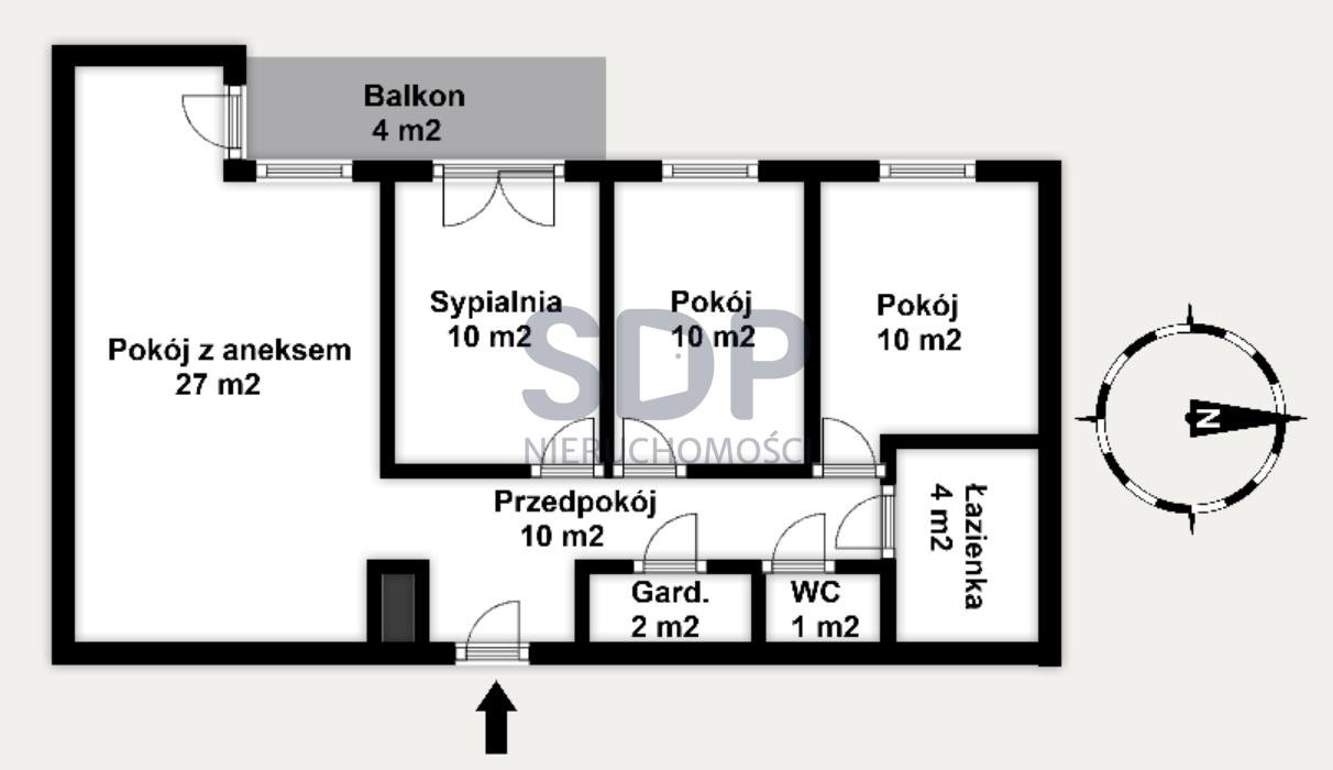 Mieszkanie czteropokojowe  na sprzedaż Wrocław, Psie Pole, Zakrzów, Zatorska  77m2 Foto 2
