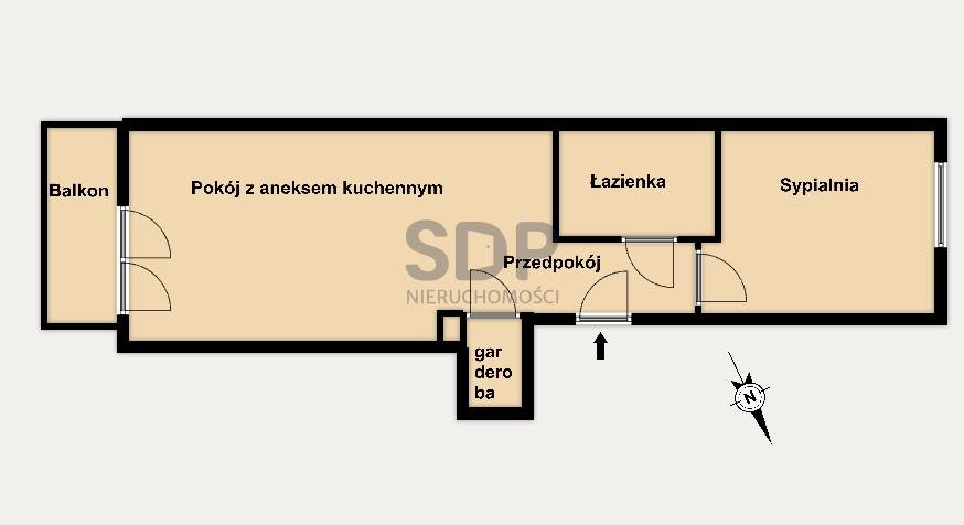 Mieszkanie dwupokojowe na sprzedaż Wrocław, Psie Pole, Sołtysowice, Lothara Herbsta  44m2 Foto 2