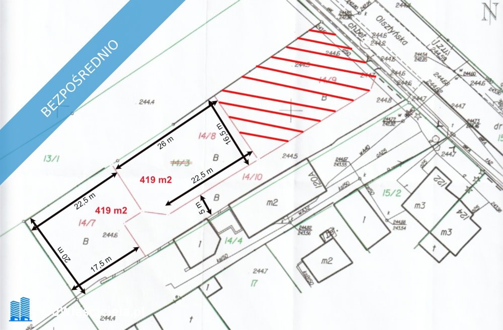 Działka budowlana na sprzedaż Częstochowa, Zawodzie, Olsztyńska  419m2 Foto 1