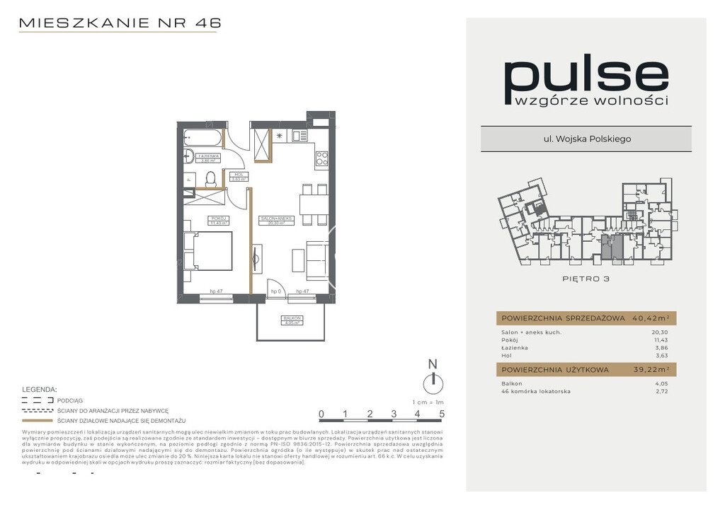 Dwupokojowe mieszkanie 39,22 m2 na Wzgórzu Wolności w Bydgoszczy Bydgoszcz, Wzgórze Wolności, Wojska Polskiego  39m2 Foto 1