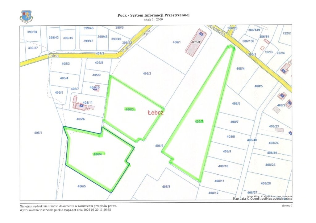 Działka 14 079 m2 w Łebczu, teren pod przemysł i usługi Łebcz  14 079m2 Foto 1