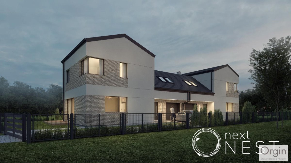 Nowoczesny dom dwurodzinny w Słomczynie z garażem i wysokim standardem Słomczyn, Wiosenna  136m2 Foto 1