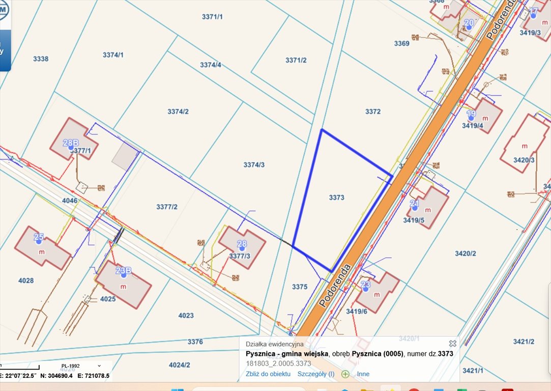 Działka budowlana na sprzedaż Pysznica, Podorendy  1 000m2 Foto 1