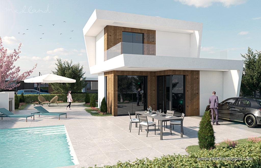 Nowoczesne wille z basenem w Altaona Golf & Country Village Hiszpania, Murcja  125m2 Foto 1