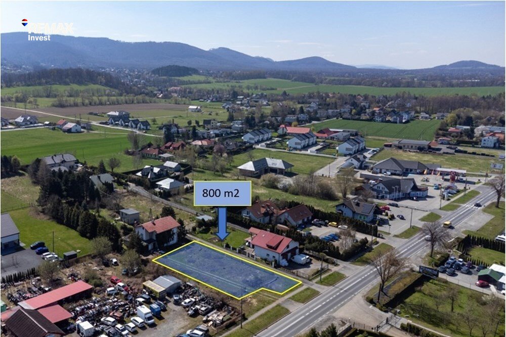 Działka 800 m² przy głównej trasie Jaworze - potencjał usług i mieszkani Jaworze, Bielska 329  800m2 Foto 1