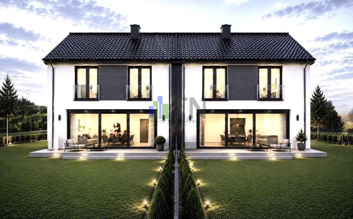 Nowoczesny dom bliźniak z garażem i ogrodem w Miłoszycach Miłoszyce  104m2 Foto 1