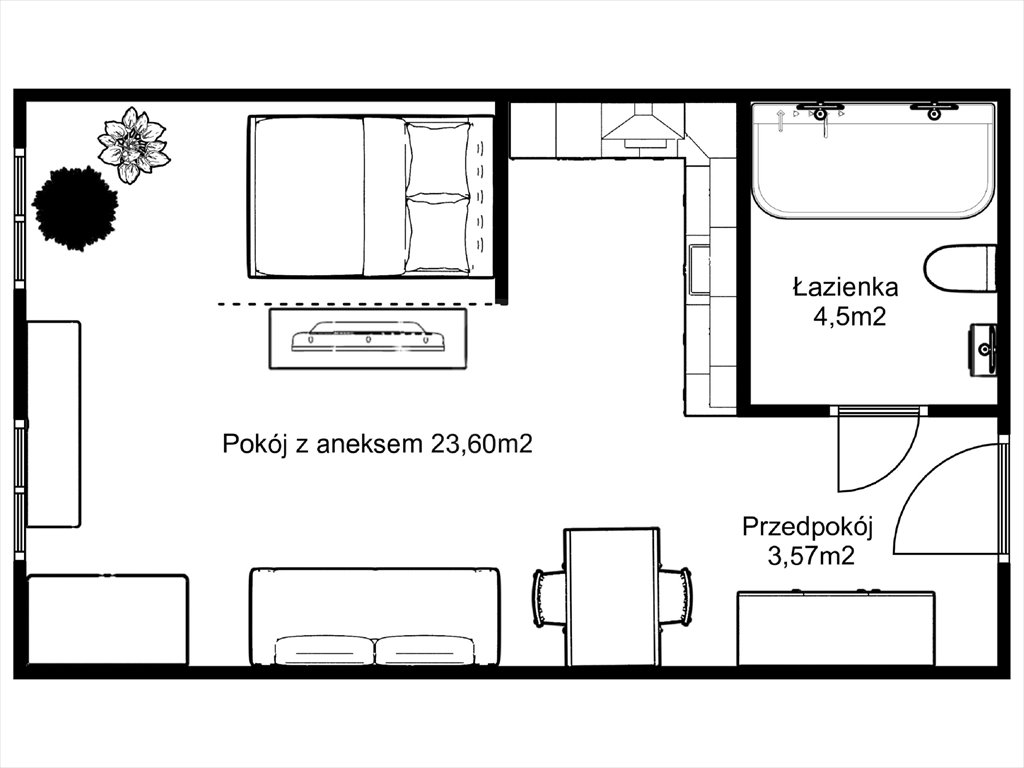 Kawalerka na sprzedaż Wrocław, Wrocław-Krzyki, Brochów, Centralna  32m2 Foto 5