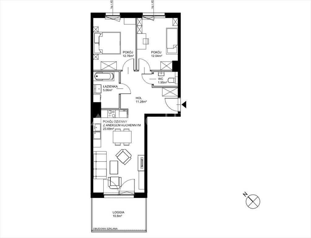Mieszkanie trzypokojowe na sprzedaż Gdynia, Witomino, Małokacka  70m2 Foto 10