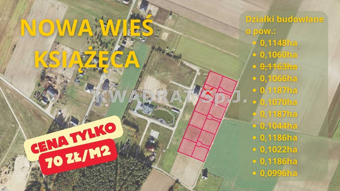 Działka budowlana na sprzedaż Nowa Wieś Książęca  996m2 Foto 1