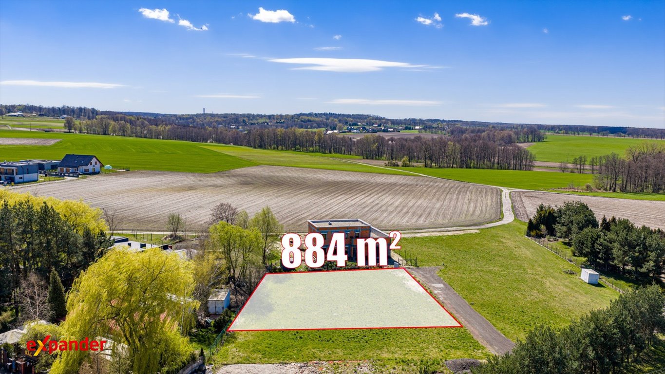 Płaska działka 884 m2 z mediami, widok na lasy Mikołów, Gliwicka  884m2 Foto 1